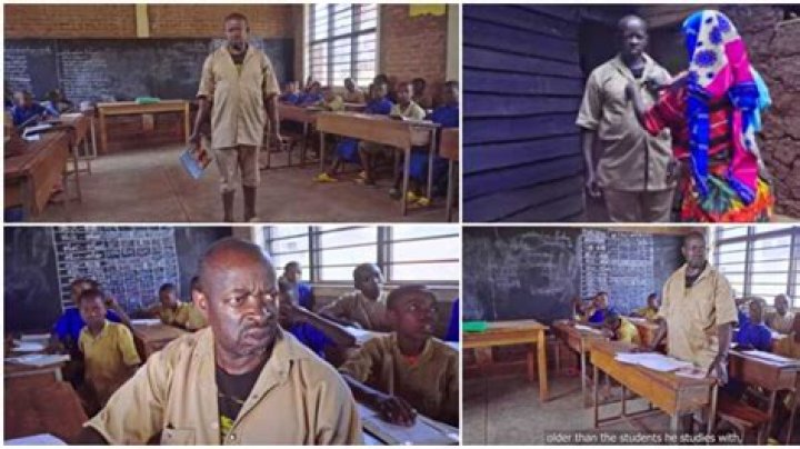 “He Has Guts”: Video as Wife Dresses up 55-Year-Old Husband as He Goes to Primary School, Many React