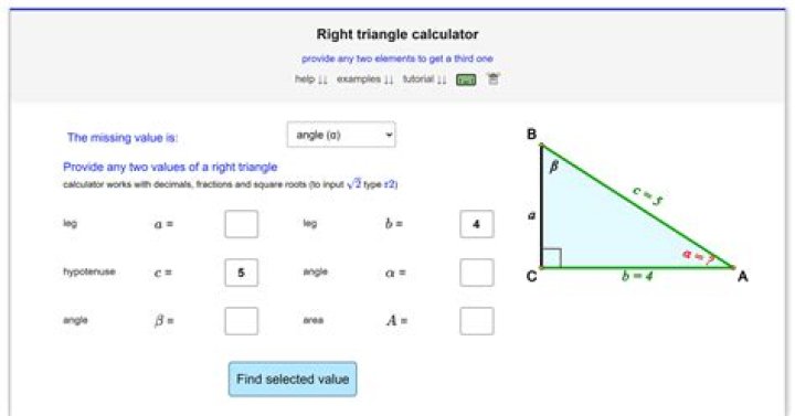 Right Triangles Calculator